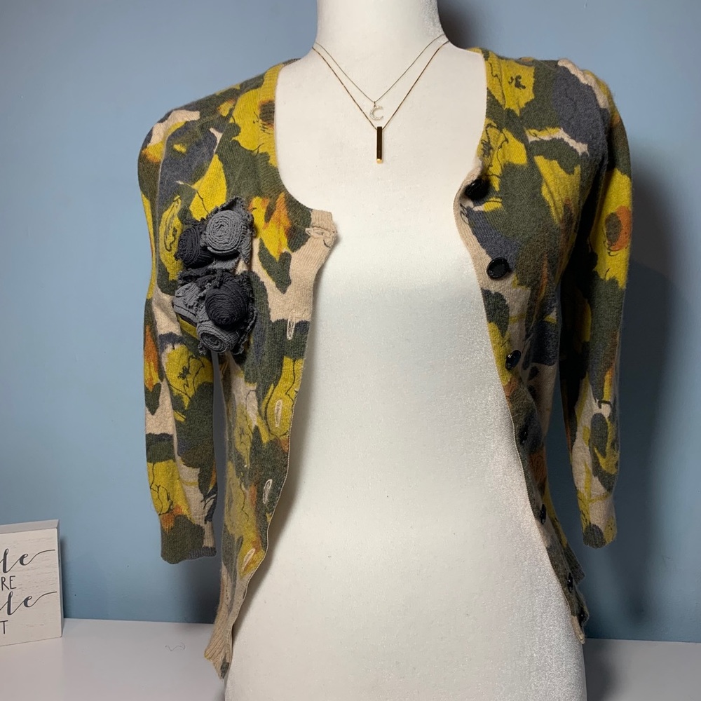 Tabitha Yellow Grey Sweater